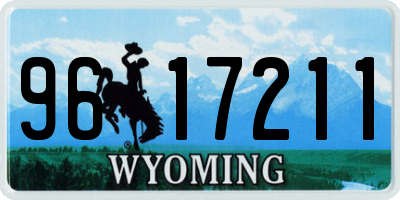 WY license plate 9617211