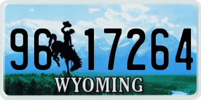 WY license plate 9617264
