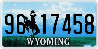 WY license plate 9617458