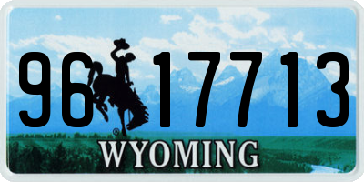 WY license plate 9617713
