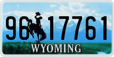 WY license plate 9617761