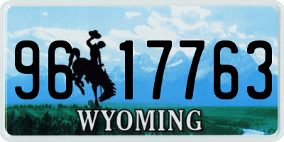 WY license plate 9617763