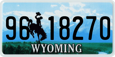 WY license plate 9618270