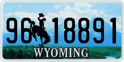 WY license plate 9618891