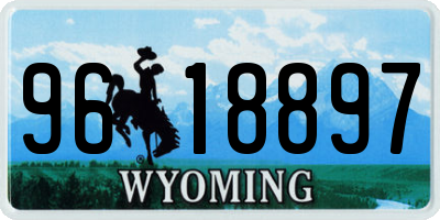 WY license plate 9618897