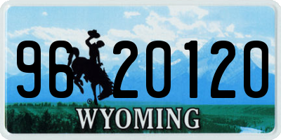 WY license plate 9620120