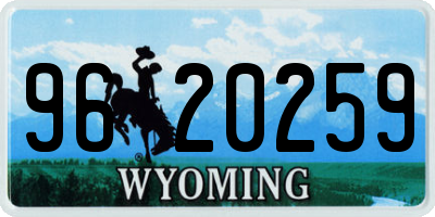 WY license plate 9620259