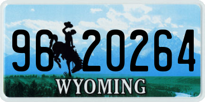 WY license plate 9620264
