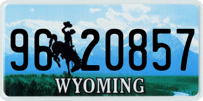 WY license plate 9620857