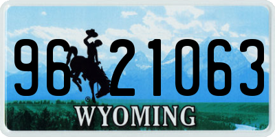 WY license plate 9621063