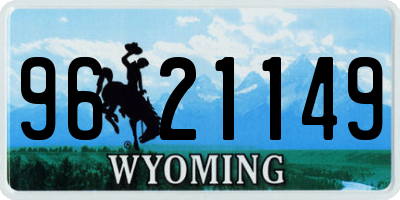 WY license plate 9621149