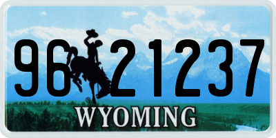 WY license plate 9621237