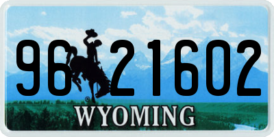 WY license plate 9621602