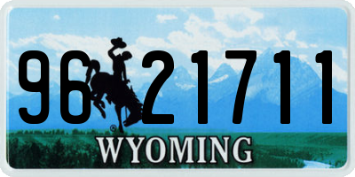 WY license plate 9621711