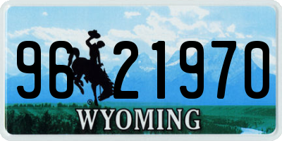 WY license plate 9621970