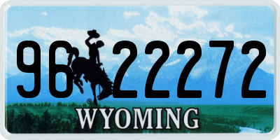WY license plate 9622272