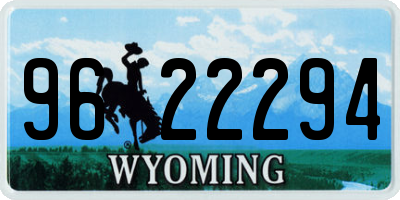 WY license plate 9622294