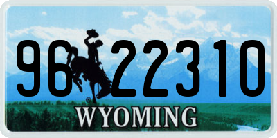 WY license plate 9622310