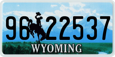 WY license plate 9622537