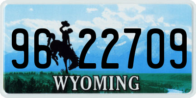 WY license plate 9622709