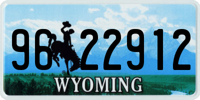 WY license plate 9622912