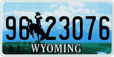 WY license plate 9623076