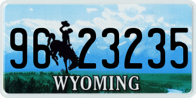 WY license plate 9623235