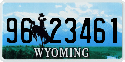 WY license plate 9623461