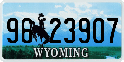 WY license plate 9623907