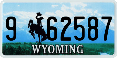 WY license plate 962587