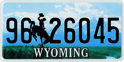 WY license plate 9626045