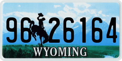 WY license plate 9626164