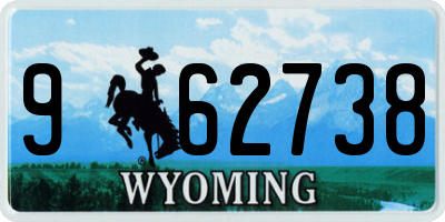 WY license plate 962738