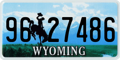 WY license plate 9627486