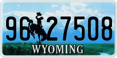 WY license plate 9627508