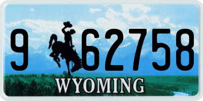 WY license plate 962758