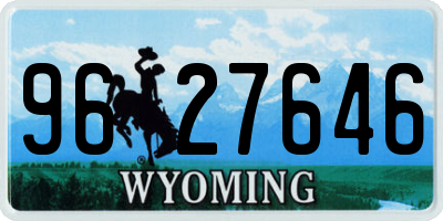 WY license plate 9627646
