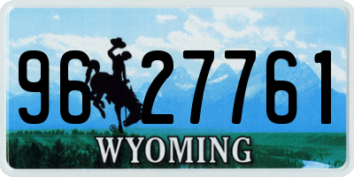 WY license plate 9627761