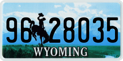WY license plate 9628035