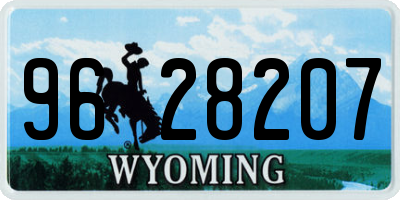 WY license plate 9628207