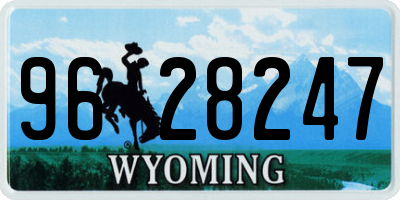 WY license plate 9628247