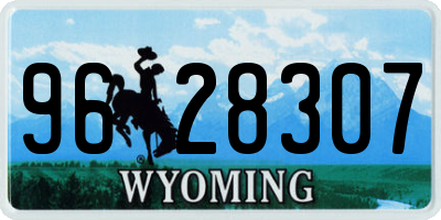 WY license plate 9628307