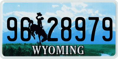 WY license plate 9628979
