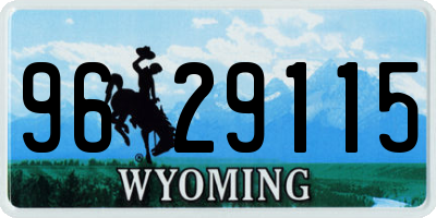 WY license plate 9629115