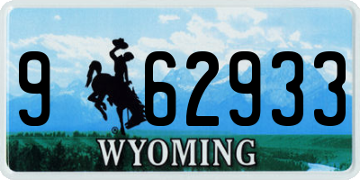 WY license plate 962933