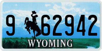 WY license plate 962942