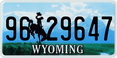 WY license plate 9629647