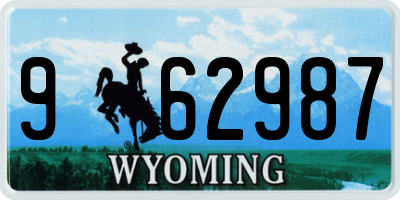 WY license plate 962987