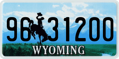 WY license plate 9631200