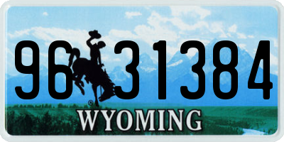 WY license plate 9631384